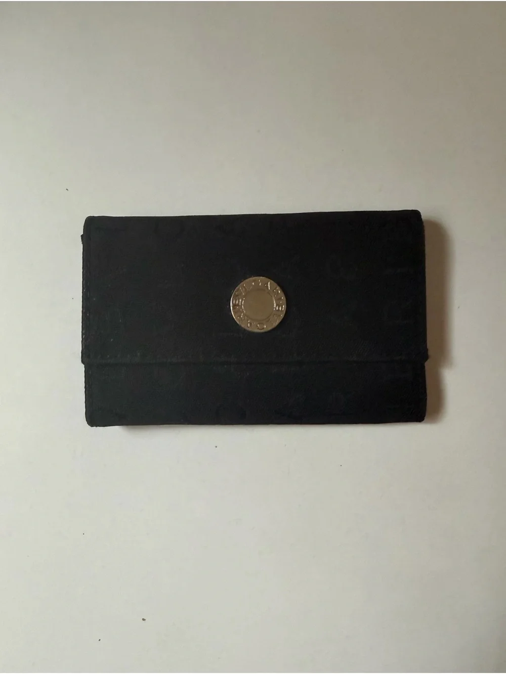 Bulgari Logo Mania Black 6-ring Key Case with Silver Logo